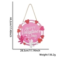 Plaque de porte bois rose pour Saint Valentin avec décor de cœurs et calligraphie - Enseigne Ronde Cœur Ange Cupidon