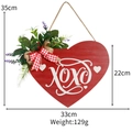 XOXO red heart wooden door hanger with plaid bow and floral decor for Valentine's Day - Red XOXO Heart Style