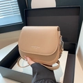 Khaki minimalist saddle bag with FASHION TREND lettering and adjustable strap - Khaki