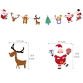 Detailed size specifications for cartoon Christmas banners featuring reindeer and Santa - Christmas Banner Style 07