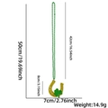 Detailed size specifications of St. Patrick's Day green bead necklace with horseshoe pendant - Horseshoe Shamrock Style