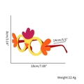 Detailed size specifications of a cartoon rooster party glasses frame for kids decor - Non-woven Chick Glasses