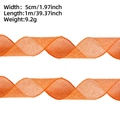 Detail von 5cm breitem orangem Netzband mit feinem Webmuster für Osterdekorationen - 1m (5cm Breit) / Orange