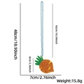 Detailed size specifications for a glittery carrot pendant necklace with blue bead chain - Carrot Style