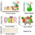 Adornos de madera de Pascua con conejo y letras EASTER para decoración de mesas de fiesta - Estilo Cola de Conejo Huevo