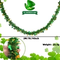 Ghirlanda di San Patrizio verde e oro con decoro a trifoglio, lunga 2 metri - Stile Trifoglio Oro e Verde / Long (2M)