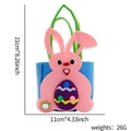 Pink bunny felt Easter tote bag for kids gifts featuring green handles and blue sides - Pink Bunny