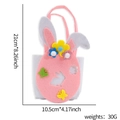 Pink felt Easter gift bag with rabbit ears and colorful floral cutout decorations - Easter Egg Rabbit Ears Style