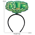 Cerchietto San Patrizio verde con boccali e cappelli, dimensioni 22x15cm, 14g - Modello Birra Cheers