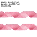 Details von rosa Juteband mit Drahtkante, 5cm breit mit fester Textur und Wellen - 10m (5cm Breit) / Rosa
