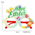 Green Happy Easter felt glasses with bunny ears and colorful eggs party eyewear - Happy Easter Green Background