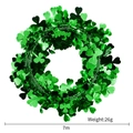 7m Green Shamrock Garland for St. Patrick's Day decorations, 26g lightweight metallic tinsel - Hoop Loop