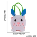 White felt Easter bunny gift bag with green handles and dimensions 22cm by 11.5cm - White Rabbit Style