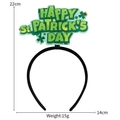 Serre-tête vert Happy St. Patrick's Day avec motif trèfle et base noire fine - Lettres Happy St. Patrick's Day