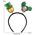 Serre-tête Saint-Patrick avec gnome vert et chapeau bitcoin doré sur bandeau noir - Style Elfe avec Pièce d'Or
