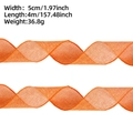 Detail von 5cm orangefarbenem Gitterband mit Netzstruktur und Drahtkante - 4m (5cm Breit) / Orange