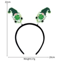 Serre-tête de la Saint-Patrick avec motifs gnomes verts et trèfles à quatre feuilles - Style Double Elfe