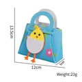 Bolso de fieltro azul de Pascua para niños con pollito y medidas 12x13,5x5cm - Estilo Pollito Saliendo del Huevo (小鸡手提袋B款)