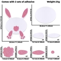 DIY Easter bunny wall sticker kit with pink glitter ears and paws 45.5x28.8cm - Rabbit Tail Style