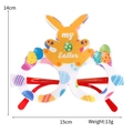 Easter party glasses with orange bunny and colorful eggs, 15cm wide festive frame - Yellow Bunny My-Easter Style