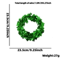 7.5m green shamrock tinsel garland for St. Patrick's Day decorations and hanging wreaths - Bright Green Shamrock Style / Extra Long (7.5M)