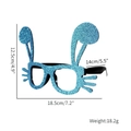 Blue glitter bunny party glasses frame with detailed size and weight specifications - Glitter Blue Bunny Ear Glasses