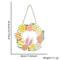Decorazione per porta in legno con uovo di Pasqua e orecchie di coniglio larga 28cm - Orecchie di Coniglio Uovo di Pasqua