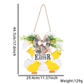 Cartel de Pascua de madera con pollitos, lazo negro y letras de Happy Easter - Letrero de madera de pollito amarillo y conejo