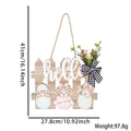 Easter wooden door sign with cute floral bunnies, green foliage and black white bow - Rabbit Egg Fence
