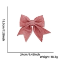 Rosafarbene Glitzer-Weihnachtsschleife mit Maßen 24cm Breite und 18,5cm Höhe - Rosa