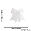 Weiße Weihnachtsschleife mit Glitzer, Maße 24cm x 18,5cm und ein Gewicht von 18,3g - Stil 5 - Silber