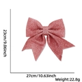 Rosa Glitzer-Weihnachtsschleife mit Pailletten für Baumschmuck 27x23cm - Rosa