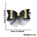 Black and gold glitter bow hair clip with star mesh, size 9x7cm, 5.1g party headpiece - Black Gold Bowknot