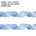 Blaues Drahtkanten-Leinenband, 5cm breit und 4m lang für DIY Osterparty-Schleifen - 4m (5cm Breit) / Hellblau
