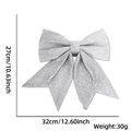 Funkelnde silberne Glitzerschleife 32cm breit für Weihnachtsbaum und Festdekoration - Silber Nr. 3
