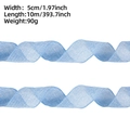 Hellblaues Leinenimitat-Drahtband 5cm breit für Oster-Bastelarbeiten und Geschenke - 10m (5cm Breit) / Hellblau