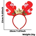 Cerchietto corna di renna luminose con corona dorata e fiocchi di neve natalizi - Con Luci LED / Corna Di Renna Rosse Con Corona E Fiocchi Di Neve