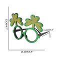 Occhiali trifoglio glitter San Patrizio dimensioni 16,5x12cm per accessori da festa - Stile Trifoglio Sottile