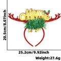 Cerchietto natalizio con corna di renna rosse e scritta dorata Merry Christmas - Con Luci LED / Corna Rosse Con Scritta Merry Christmas Dorata