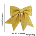 Lazo de Navidad dorado con purpurina 34x36cm adorno grande para árbol - Estilo 2 Oro