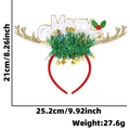 Cerchietto corna di renna con scritta Merry Christmas e decorazione verde - Con Luci LED / Corna Dorate Con Scritta Merry Christmas Bianca
