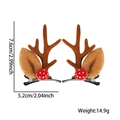 Paio di mollette natalizie a corna di renna con orecchie di peluche e fungo 7,6cm - Corna Marroni con Fungo