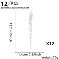 12-piece set of 5-inch clear acrylic spiral icicle ornaments for Christmas tree decoration - Transparent Icicle (12 Pack)