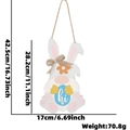 Easter bunny gnome wooden door sign with blue egg and hi text for holiday decor - Rabbit Gnome