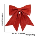 Lazo navideño rojo con purpurina 36x34cm para decoración de árbol festivo - No.2 Rojo Tie-Dye