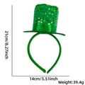 Grüner St. Patrick's Day Mini Zylinder Haarreif mit Kleeblatt und Glitzer Pailletten - Kleeblatt Pailletten Zylinder Haarreif