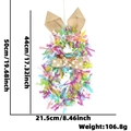50cm Easter bunny tinsel wreath with colorful rabbit sequins and burlap bow decor - Colorful Tinsel Wreath Rabbit