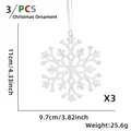 Set of 3 transparent snowflake Christmas tree ornaments with dimensions 11x9.7cm - Transparent Snowflake Type A (3 Pcs/Pack)