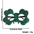 Πράσινα γυαλιά τριφύλλι Saint Patrick με διαστάσεις 15,5cm x 9,7cm και ελαφρύ βάρος 15g - Μεγάλο Τριφύλλι με Πουά