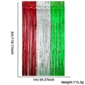 Tenda a frange tricolore rosso bianco verde 1x3m per sfondo festa a tema Italia - 1m*3m / Splicing Rosso Argento Verde